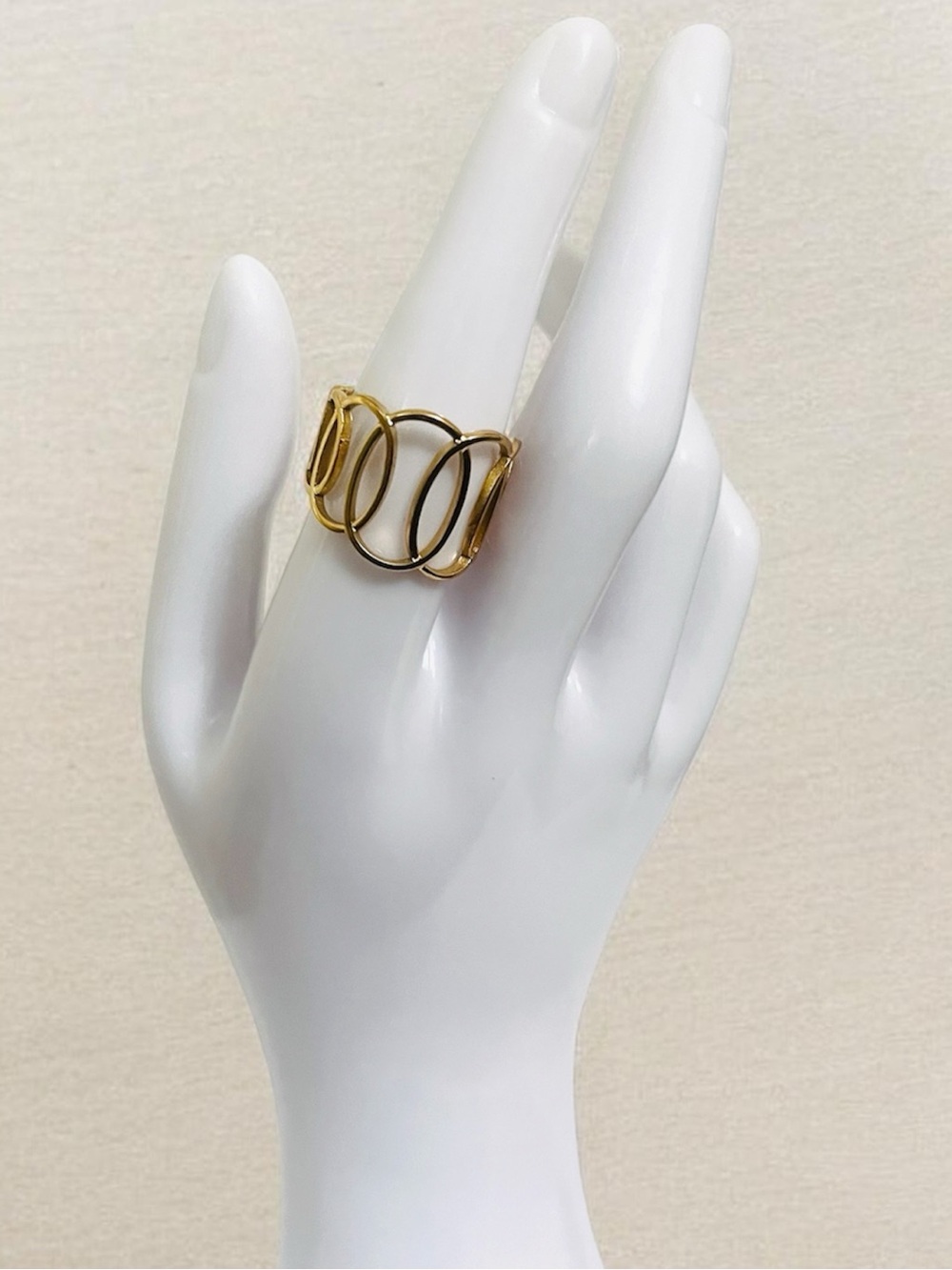 Stainless Steel Gold interlocking Ring